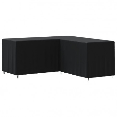 Husă de canapea în formă de L, negru, 215x215x86 cm Oxford 420D