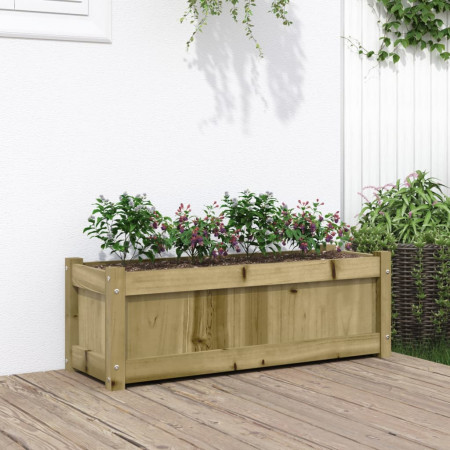Jardinieră de grădină, 90x31x31 cm, lemn de pin impregnat - Img 1