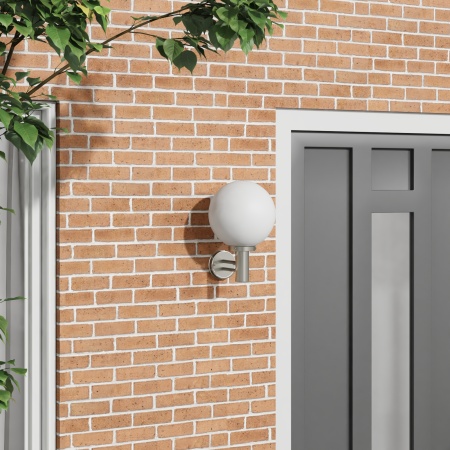 Lampa de perete exterioară din oțel inoxidabil argintiu IP44
