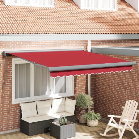 Marchiză Manuală Retractabilă Roșie 350x250 cm, Fabrică de Înlocuire pentru Marchiză pentru Cadru de 3.5x2.5 m Roșu