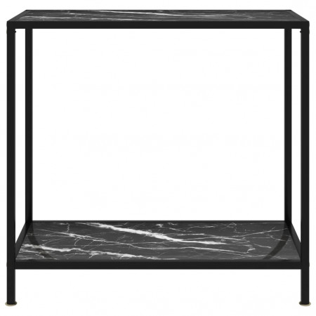 Masă consolă, negru, 80 x 35 x 75 cm, sticlă securizată - Img 1