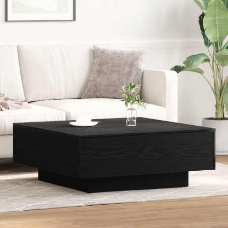 Masa de cafea Negru Stejar 80x80x31 cm Lemn compozit