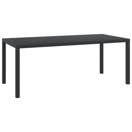 Masă de grădină, negru, 185 x 90 x 74 cm, aluminiu și WPC - Img 1