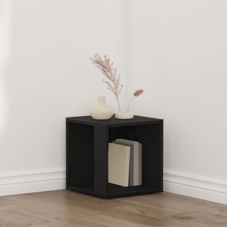 Măsuță Side Negru Stejar 33x33x34,5 cm Lemn stratificat