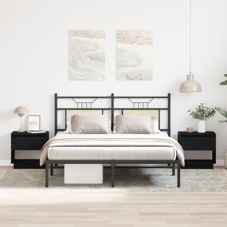Noptieră 2 buc Negru Stejar 45x34x49 cm Lemn prelucrat