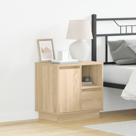 Noptieră cu LED 2 buc Sonoma Oak 50x34.5x50 cm