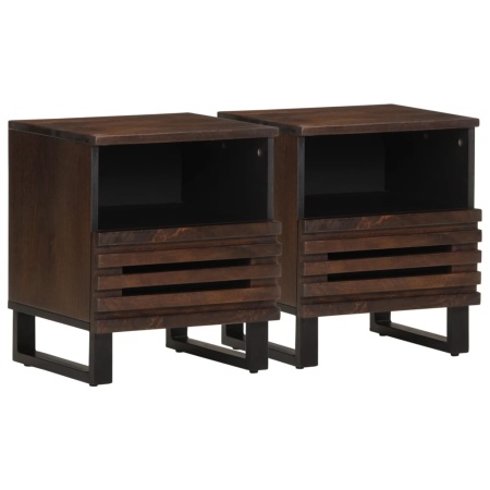 Noptiere, 2 buc., 40x33x46 cm, lemn masiv de acacia