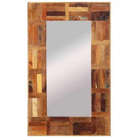 Oglindă de perete, 50x80 cm, lemn masiv reciclat - Img 1