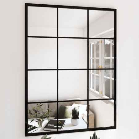 Oglinzi de perete, 3 buc., negru, 80x60 cm, metal - Img 1