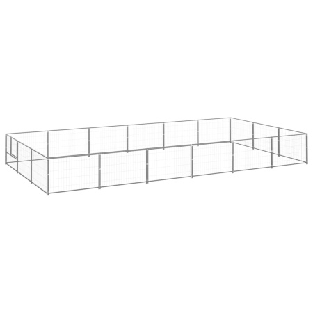 Padoc pentru câini, argintiu, 18 m², oțel