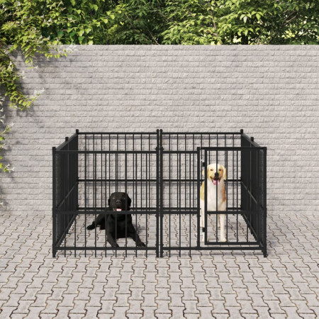 Padoc pentru câini de exterior, 3,75 m², oțel - Img 1