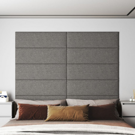Panouri de perete 12 buc. gri deschis 90x30 cm textil 3,24 m² - Img 1