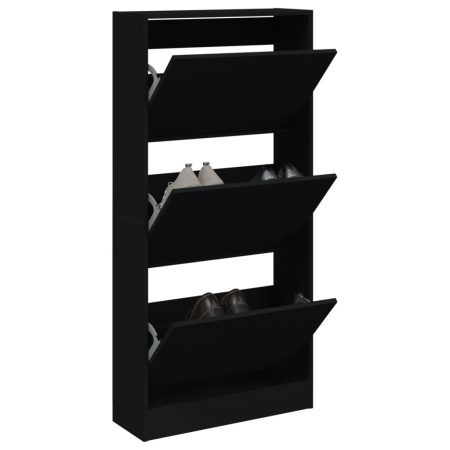 Pantofar, negru, 60x21x125,5 cm, lemn compozit