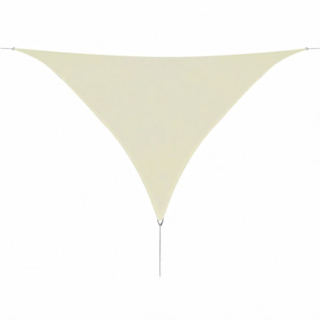 Pânză parasolar din HDPE triunghiulară 5 x 5 x 5 m, Crem - Img 1