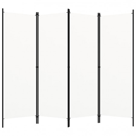 Paravan de cameră cu 4 panouri, alb, 200 x 180 cm