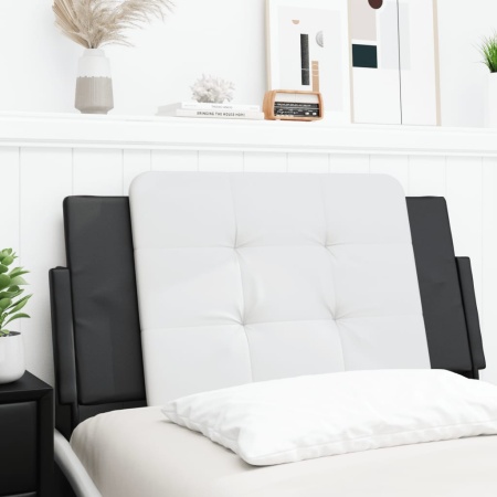 Pernă pentru tăblie pat, alb și negru, 100cm, piele artificială