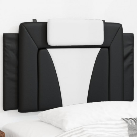 Pernă pentru tăblie pat, negru și alb, 90 cm, piele artificială - Img 1