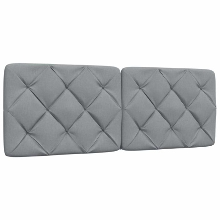 Pernă tăblie de pat, gri deschis, 140 cm, material textil - Img 1