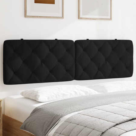 Pernă tăblie de pat, negru, 180 cm, catifea