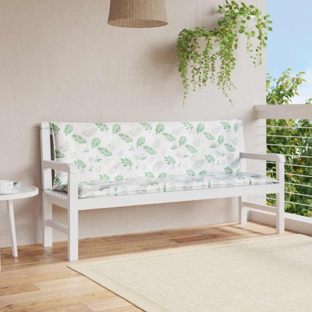 Perne bancă de grădină, 2 buc, 150x50x7cm, model frunze, textil