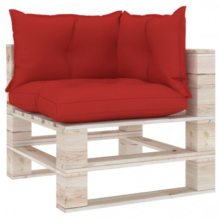 Perne pentru canapea din paleți 3 buc, roșu, material textil