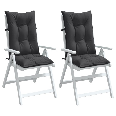 Perne scaun cu spătar înalt, 2 buc. antracit 120x50x7 cm textil