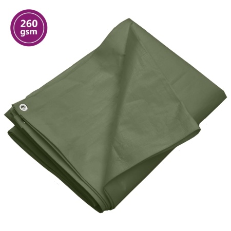 Prelată 260 g/m², verde, 3x4 m, HDPE