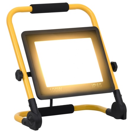 Proiector cu LED și mâner, alb cald, 100 W