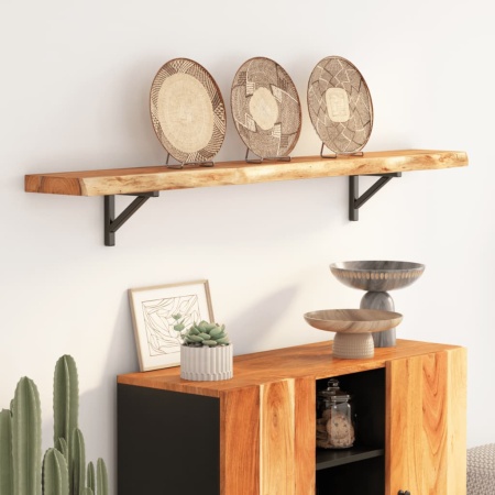 Raft perete 140x20x2,5cm dreptunghiular lemn acacia margine vie