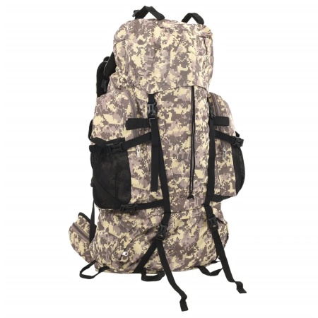 Rucsac de drumeție, camuflaj maro camel, 80 L, țesătură oxford