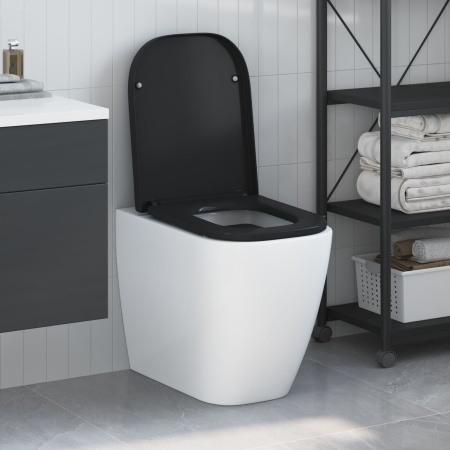 Scaun de toaletă cu eliberare rapidă cu închidere lentă Duroplast Negru