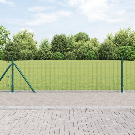 Set de Stâlpi din Metal Set de 2 Verde Metal 10 m Durabil