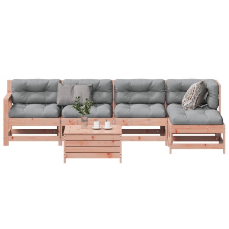 Set mobilier de grădină cu perne, 6 piese, lemn masiv Douglas