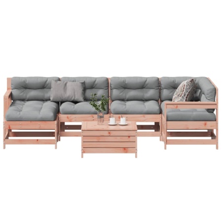 Set mobilier de grădină cu perne, 7 piese, lemn masiv douglas - Img 1