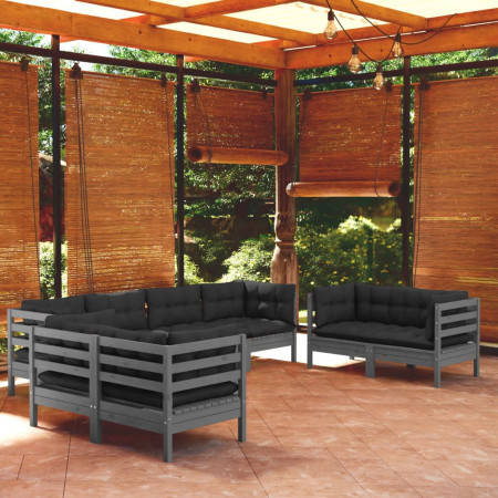 Set mobilier grădină cu perne, 8 piese, lemn masiv pin