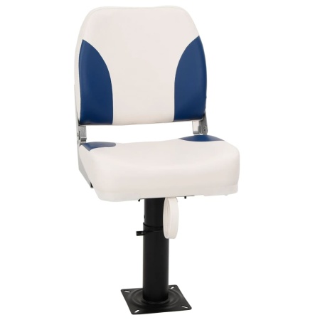 Set scaun pliabil pentru barcă, albastru și alb, 41x36x48 cm