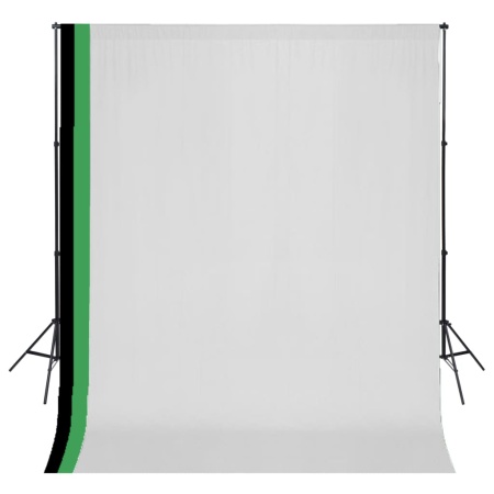 Set studio foto cu 3 fundaluri de bumbac, cadru reglabil, 3x3 m