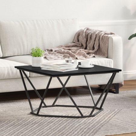 Stejar negru Metal Medie Elegant Masă de cafea