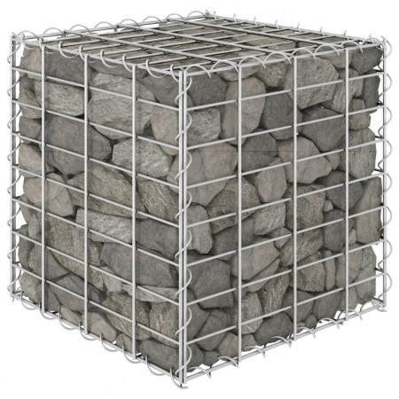 Strat înălțat cub gabion, 40 x 40 x 40 cm, sârmă de oțel