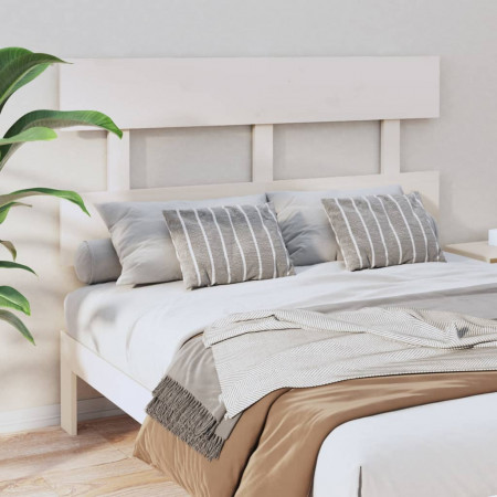 Tăblie de pat, alb, 144x3x81 cm, lemn masiv de pin