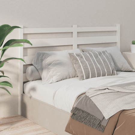 Tăblie de pat, alb, 146x4x100 cm, lemn masiv de pin
