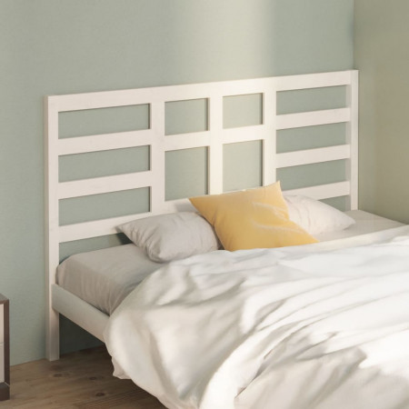 Tăblie de pat, alb, 146x4x104 cm, lemn masiv de pin - Img 1