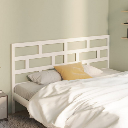 Tăblie de pat, alb, 186x4x100 cm, lemn masiv de pin