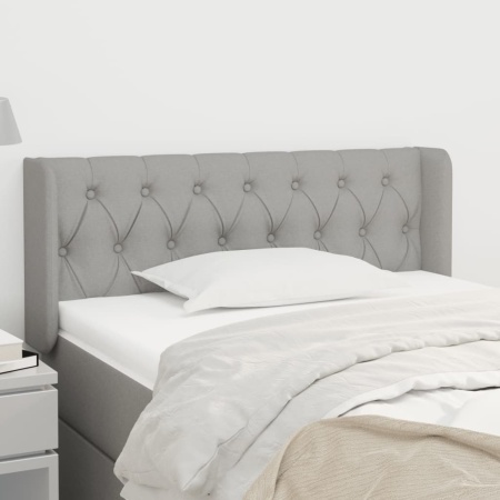 Tăblie de pat cu aripioare gri deschis 103x16x78/88 cm textil