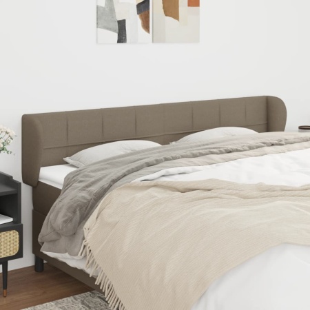 Tăblie de pat cu aripioare gri taupe 163x23x78/88 cm textil