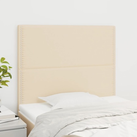 Tăblii de pat, 2 buc, crem, 100x5x78/88 cm, textil