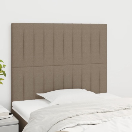 Tăblii de pat, 2 buc, gri taupe, 100x5x78/88 cm, textil