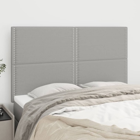 Tăblii de pat, 4 buc, gri deschis, 72x5x78/88 cm, textil
