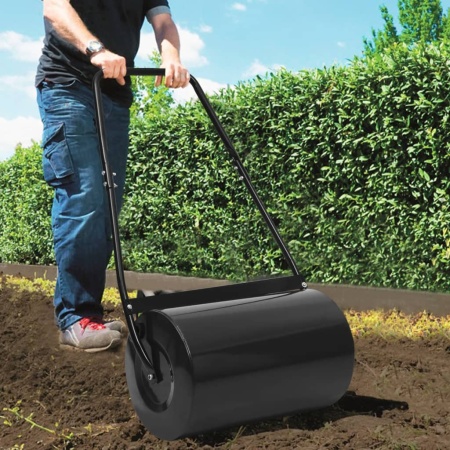 Tăvălug de gazon, negru, 63 cm, 50 L - Img 1
