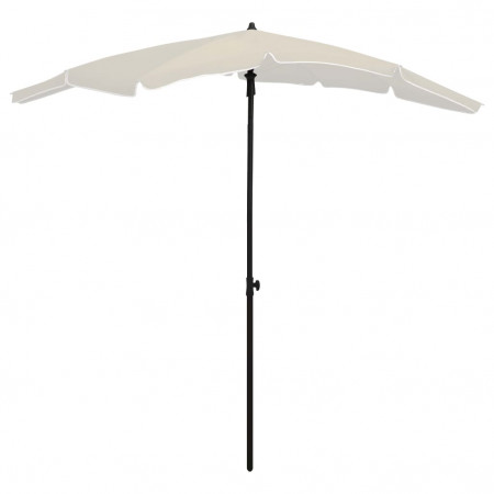 Umbrelă de grădină cu stâlp, nisipiu, 200x130 cm
